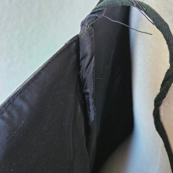 Vintage 70s Black Keyhole Cross Halter Lettuce Ruffle Hem Slit Maxi Dress Gown M - Picture 9 of 9